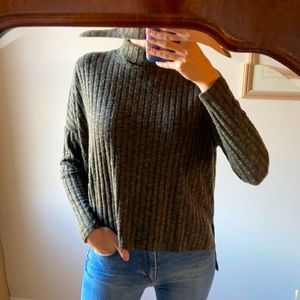 Dark green turtle neck sweater